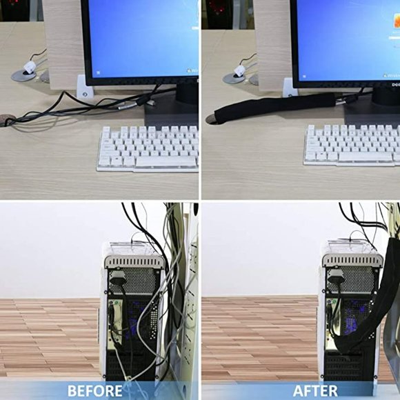 AGPTEK Cable Management Sleeve, 118" Super Long Neoprene Adjustable Cable Sleeve - Picture 2 of 7